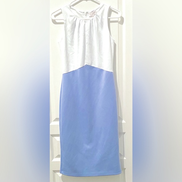 Ted Baker Zamelid Sleeveless Color Block Pencil Sheath Dress w Front Keyhole - Picture 2 of 10